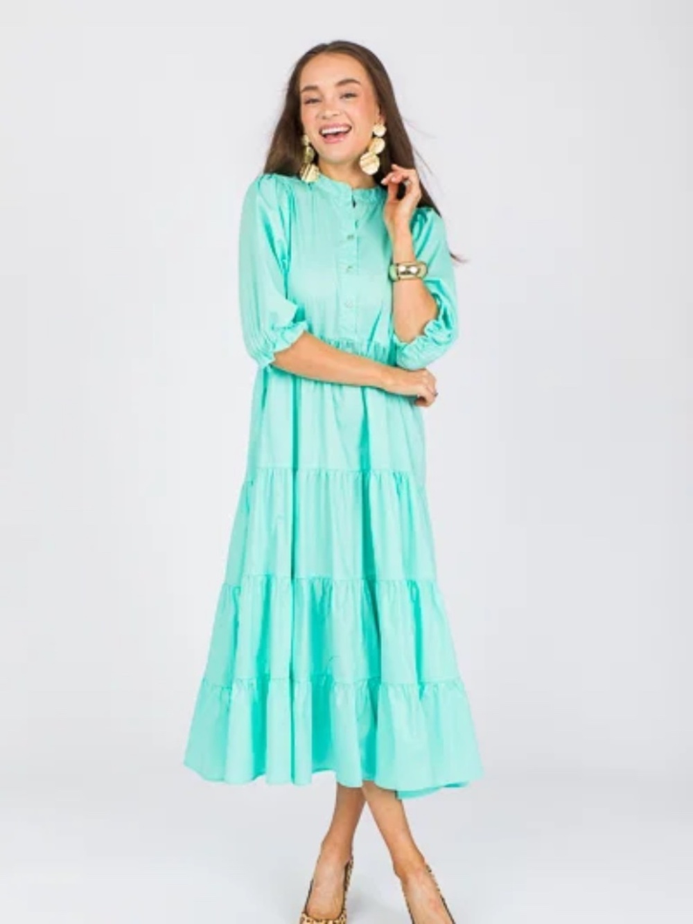 Karlie Tiered Maxi Aqua - Size Medium